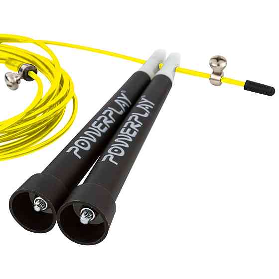 Скакалка швидкісна PowerPlay 4202 Ultra Speed Rope Жовта 2,9 м Луцьк