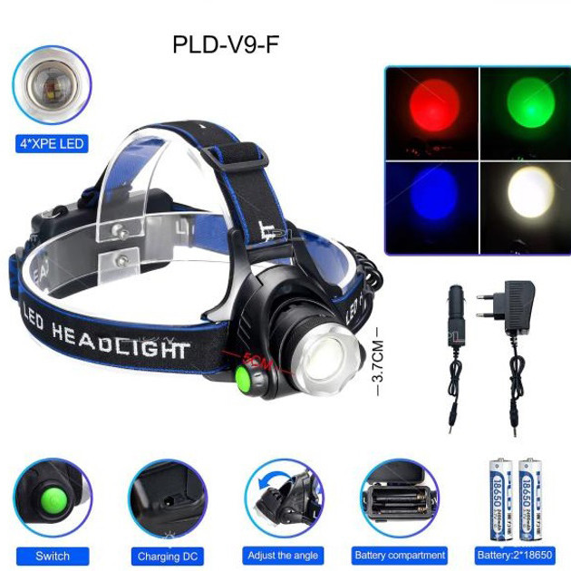 Налобный тактический фонари PLD-T115-PM30-TG, Led headlamp налобный фонарь фонарик bailong AV-82 Львов - изображение 9