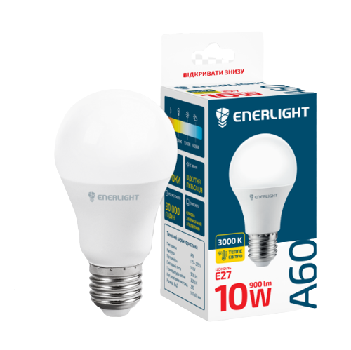 Лампа A60 10W E27 3000K 175-275V LED Enerlight Житомир