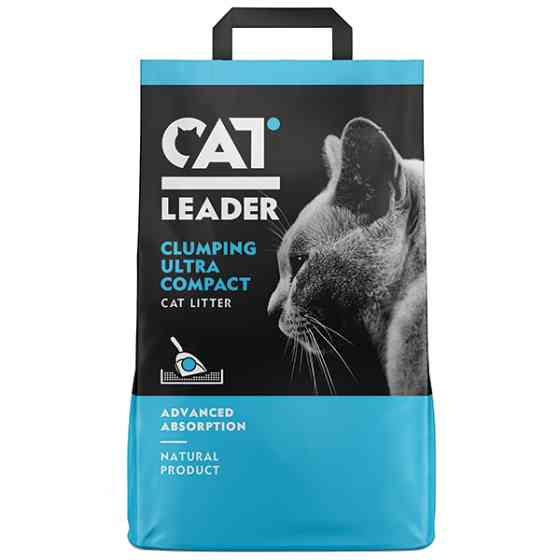 Cat Leader Clumping КЭТ ЛИДЕР УЛЬТРАКОМПАКТ ультрагрудкувальний наповнювач у котячий туалет Київ