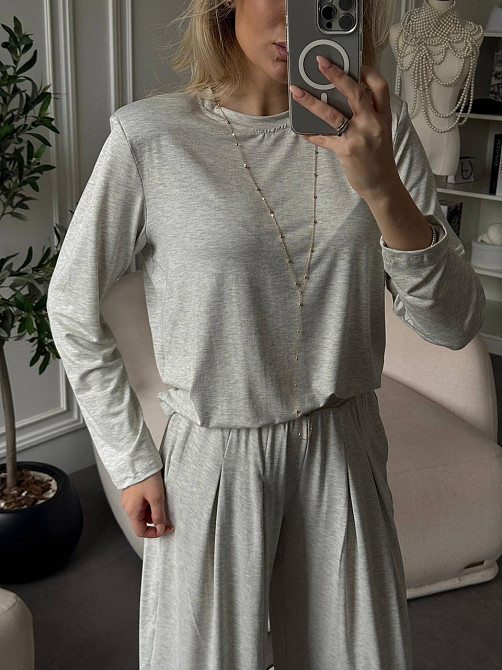 Жіночий стильний в'язаний костюм двійка щільна турецька віскоза Меланж Одеса - фото 10