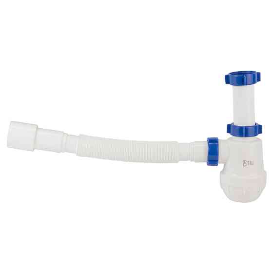 TAU Сифон для кухонной мойки без выпуска с гибким отводом Ø40/50мм TAU (9842731) Київ