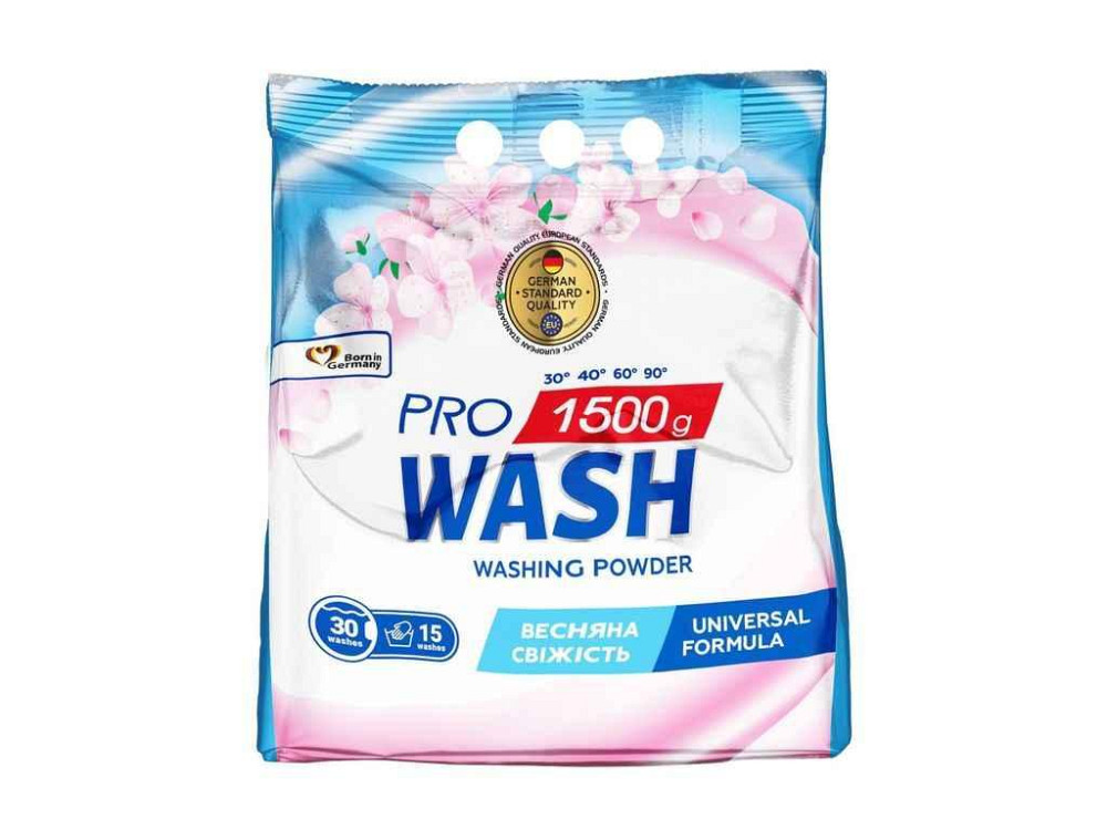 Стиральный порошок 1,5кг Универсал Весенняя свежесть ТМ PRO WASH Киев - изображение 1