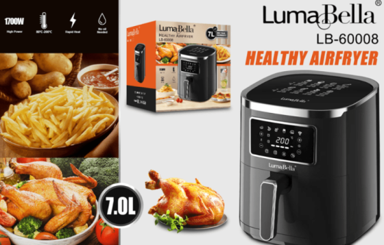 Аерофритюрниця LB-60029 6 л, 1700 Вт, з кольоровим дисплеєм, 8 програм, інтелектуальний контроль температури Одеса