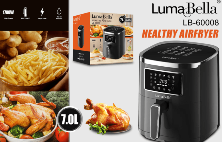 Аерофритюрниця LB-60029 6 л, 1700 Вт, з кольоровим дисплеєм, 8 програм, інтелектуальний контроль температури Одеса - фото 1