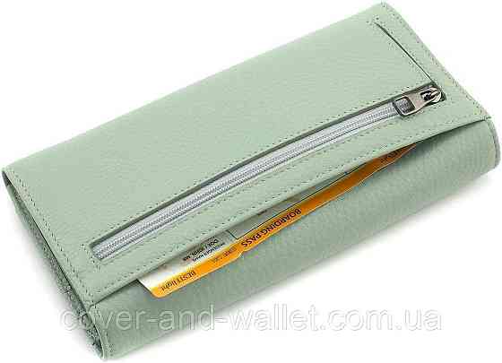 Красивий жіночий гаманець фісташкового кольору з натуральної шкіри Marco Coverna W 002 Київ