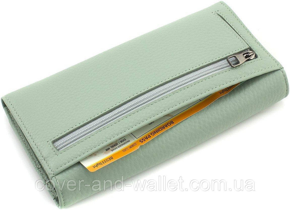 Красивий жіночий гаманець фісташкового кольору з натуральної шкіри Marco Coverna W 002 Київ - фото 3