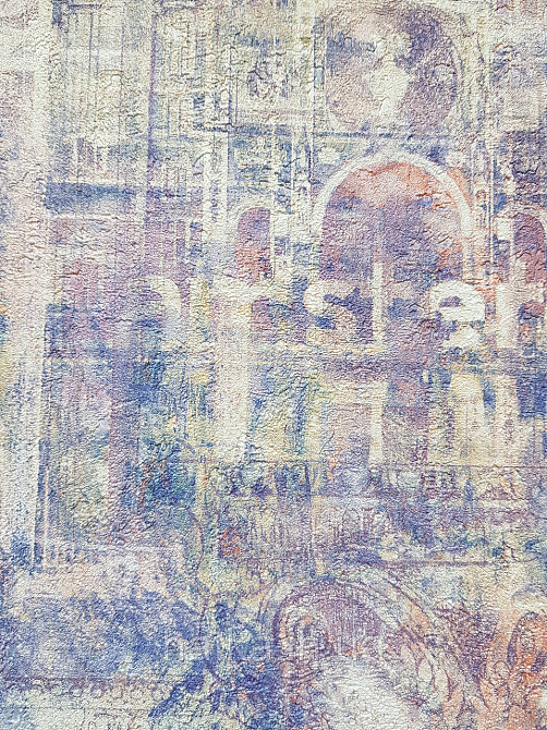 Шпалери вінілові на флізеліні Grandeco Anastasia метрові абстракція розмитий малюнок будинку авто цифри бузкові Київ - фото 1