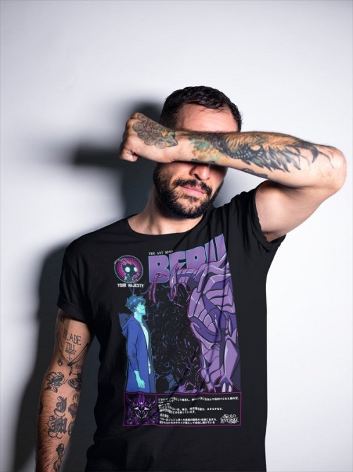 Футболка для мальчика аниме Соло Левелинг Сунг Вс оверсайз (рост от 165 до 180 ) Черний AnimeJ0477m Днепр - изображение 2