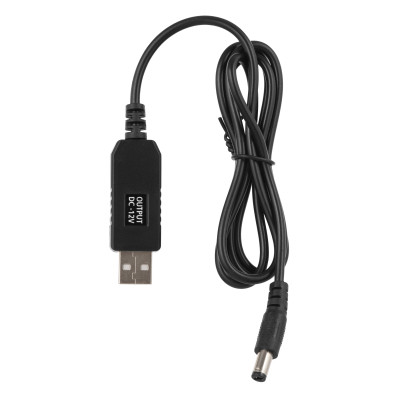 Кабель живлення USB to DC 5.5x2.1mm 12V 1.0m 1.0A 2E (2E-CCAD12-BK) Вінниця - фото 1