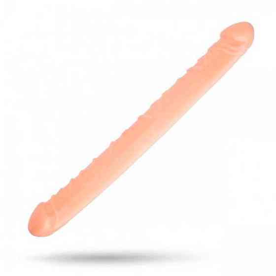 Двосторонній фалоімітатор "Double Dong" - 31,5*3,5 см - Тілесний Вінниця