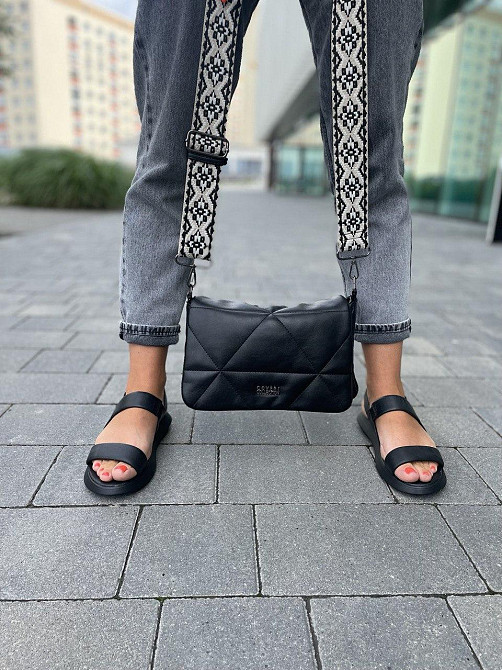 teona Жіночі босоніжки шкіряні чорні TEONA 290 літні, на низькій підошві р. 36-40 / Взуття з на Коломыя - изображение 7