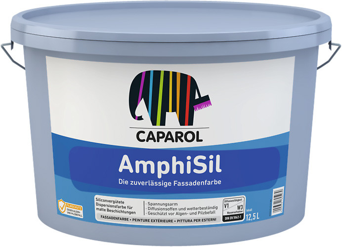 Матова фасадна фарба силікатного характеру, посилена силіконом Caparol AmphiSil B1 білий 12.5 л Киев - изображение 1