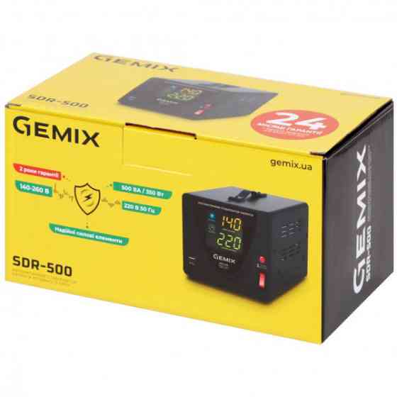 Стабілізатор напруги Gemix SDR-500, 500ВА/350Вт, Ступінчастий (SDR500.350W ) Киев