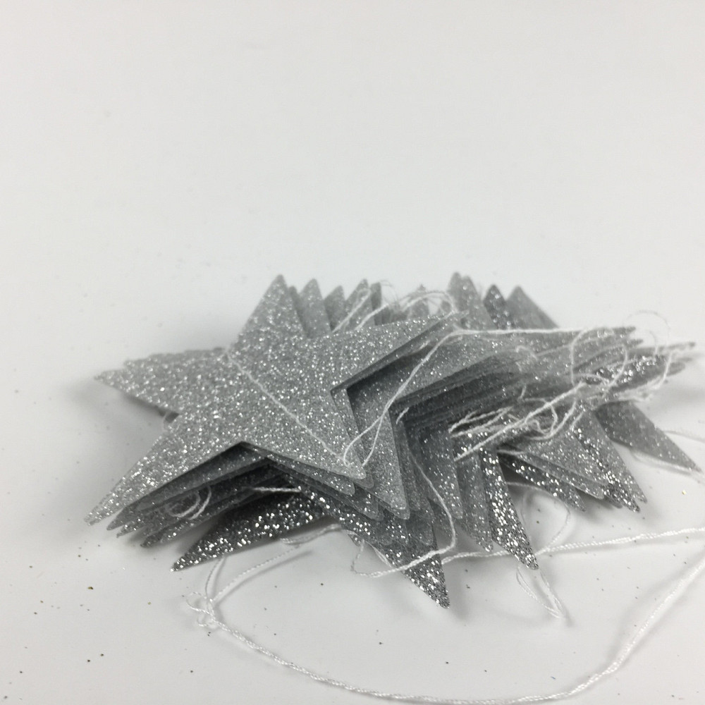 Гирлянда нити Звездочки с блестками 4 м на 65 мм серебристый Киев - изображение 2