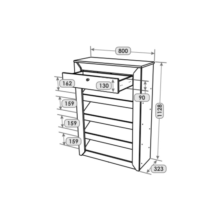 Тумба для обуви Эверест Нордик-800 80х32х113 см Белый + Дуб крафт золотой (DTM-5547) Днепр - изображение 6