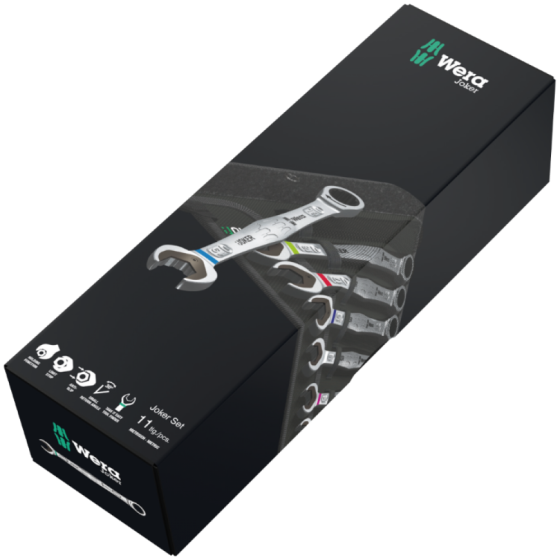 Набір ключів комбінованих Wera з тріскачкою 8-19мм 11шт, в сумці, Joker 6000 05020013001 Одеса