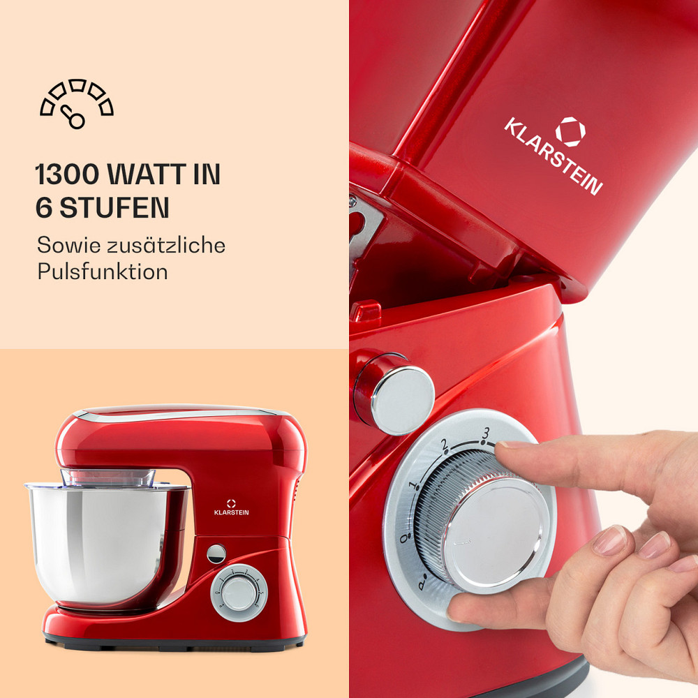 Кухонний комбайн Bella Pico 2G 1300W 1.7HP 6 рівнів 5 літрів Червоний (Німеччина, читати опис) Рівне - фото 3