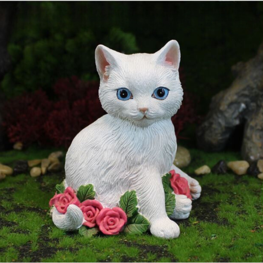Садовые фигуры Котики для террасы, сада, дачного участка, декора, интерьерная фигурка.  Высота 13.1 см. Одесса - изображение 1