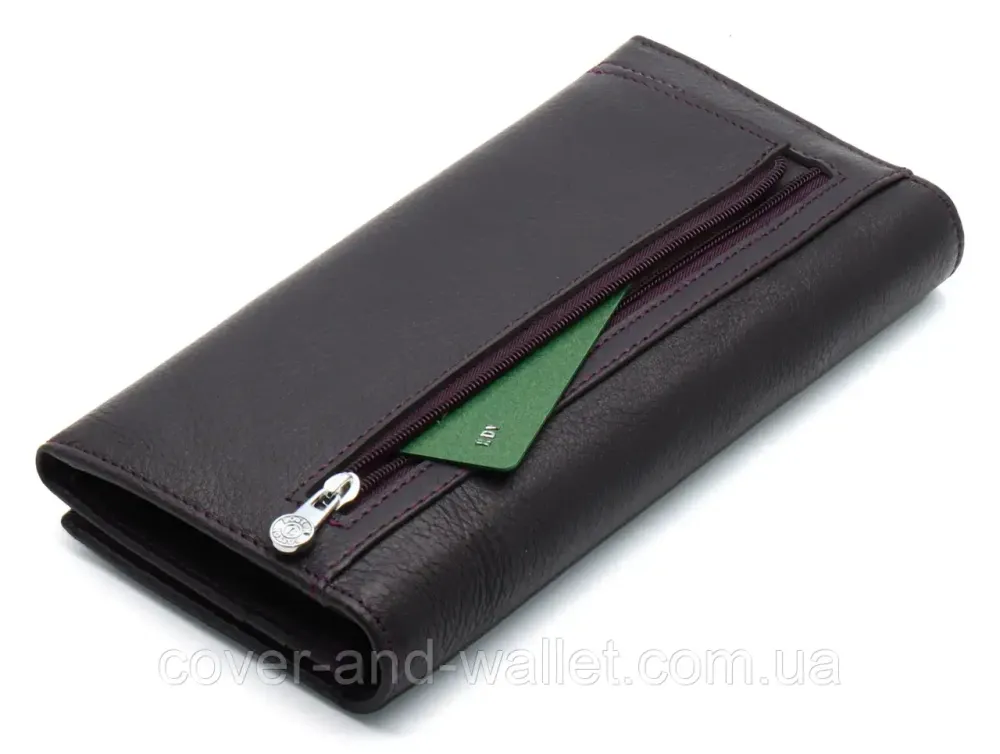 Женский кожаный кошелек на много карточек фиолетого цвета Boston B233 Киев - изображение 8