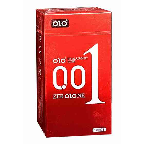 Презервативи збуджуючі Olo 0.01 RED Foil, що зігрівають з гіалуроновою кислотою, 10 шт. Sex Aura Київ