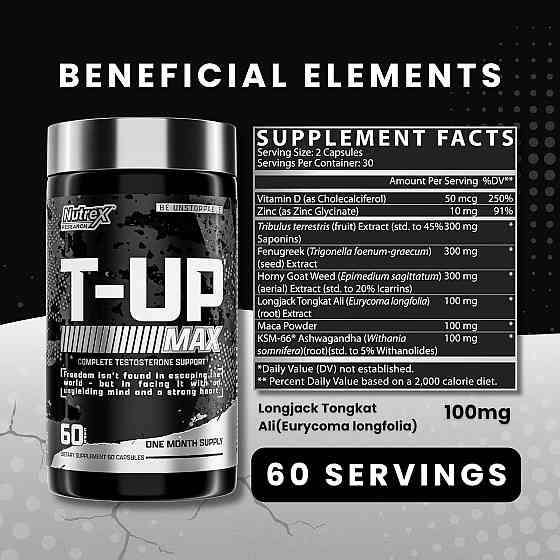 Бустер тестостерона Nutrex Research T-UP Max 60 caps Луцк