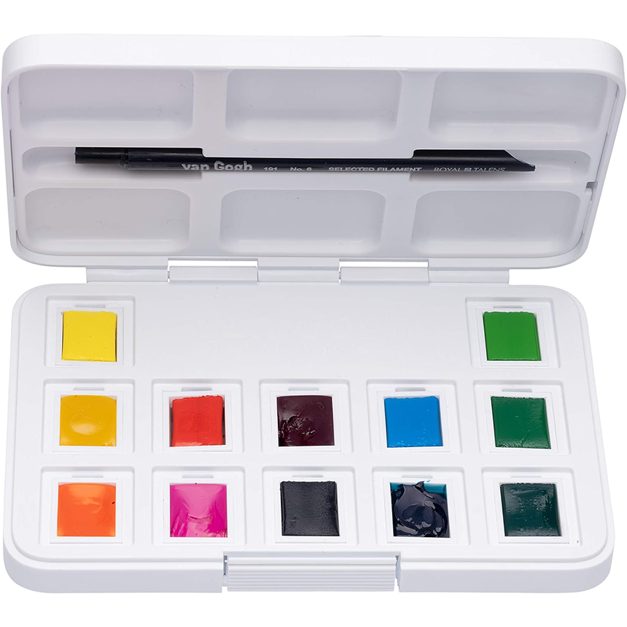 Набір акварельних фарб VAN GOGH Pocket box VIBRANT COLOURS 12 кювет Royal Talens Київ - фото 10