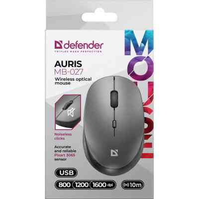 Мишка Defender Auris MB-027 Silent Wireless Grey (52029) Вінниця