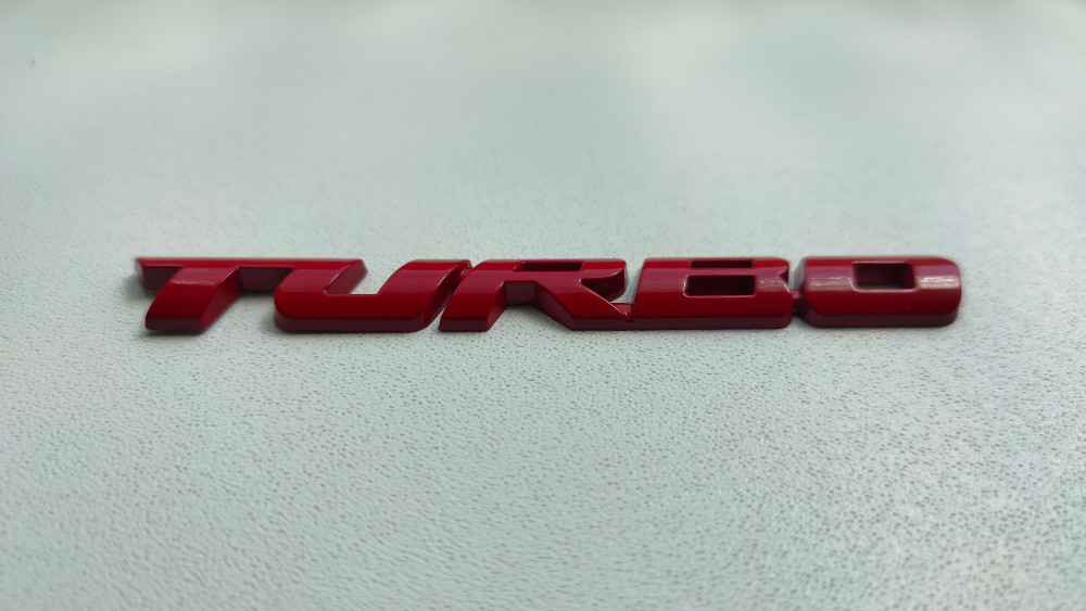 Наклейка на авто Turbo Червона Металева турбо Київ - фото 6