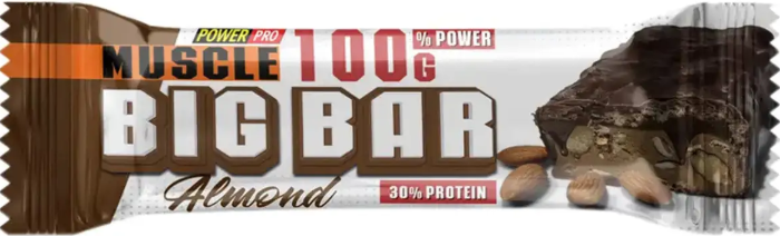 Протеїновий батончик Power Pro Muscle Big Bar 30% — 10x100g Мигдаль Київ - фото 1