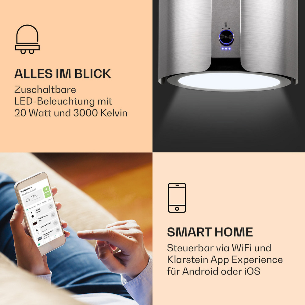 Вытяжка Skyfall Smart Island Ø45см рециркуляционная 402м³/ч LED серебристый (Германия, читать описание) Ровно - изображение 3