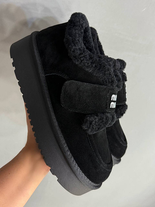 Ботинки женские Hengji 720-1 угги замшевые на меху с липучкой черные, 39, 24,5 см Киев - изображение 14
