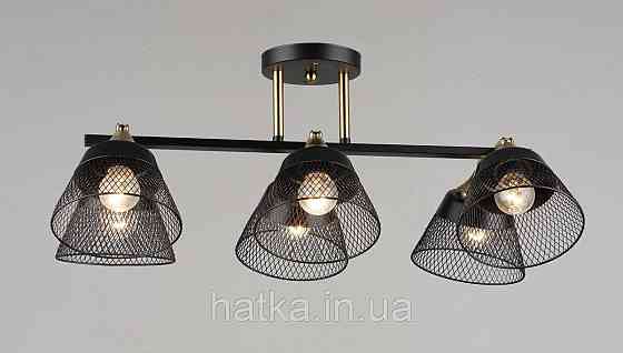 Люстра стельова на 6 плафонів VALESO N6823/6, патрон E27, Лофт, Чорний+Мідь Київ