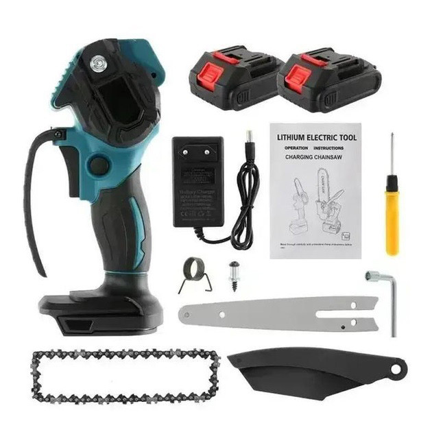 Пила електрична для заготівлі дров Krafftec 15 см, Пилка на батарейках для обрізки гілок JA-52 Львів - фото 9