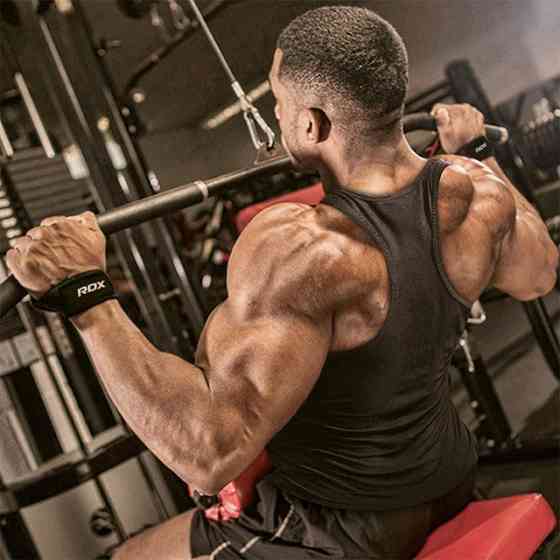 Лямки для тяги RDX S4 Gym Cotton Gel Straps Blue Plus Каменское