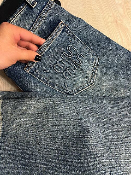 Джинсы женские Sterling 9203 MOM с ремнем стрейчевые бананы синие , синий, 25, 25, 68 см, 96 см Одесса - изображение 2