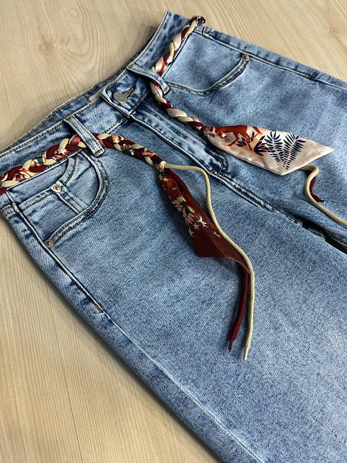 Джинсы женские Dragon 8321 MOM jeans с поясом стрейчевые голубые, голубой, 29, 29, 76 см, 102 см Киев - изображение 15