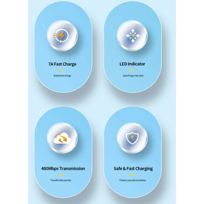 Дата кабель USB 2.0 AM to USB-C 2.0m 100W blue Essager (EXC7A-CGA03-P) Винница - изображение 2