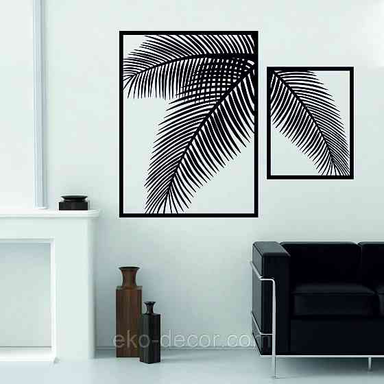 Декоративное настенное Панно «Пальма» Декор на стену 110*90 см, Черный Киев