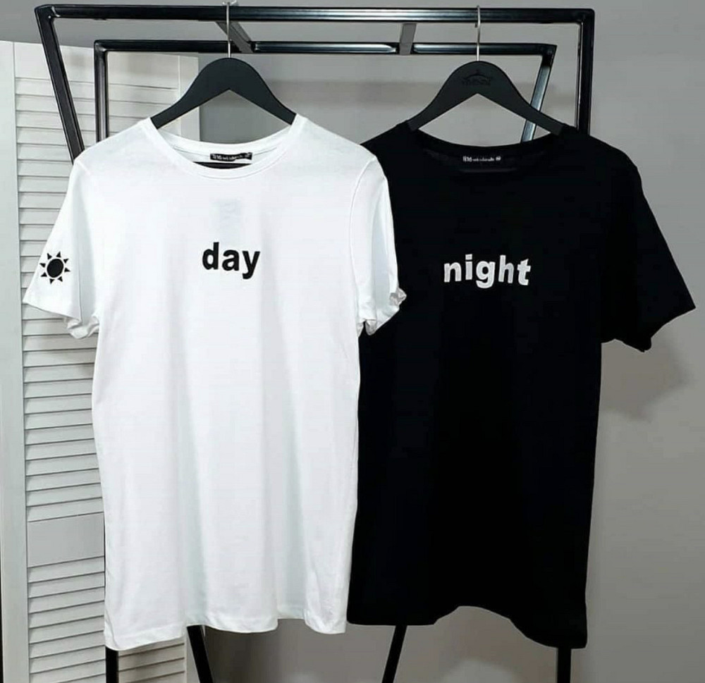 Мужская футболка 100% хлопок с надписью - Day \ Night Черновцы - изображение 1