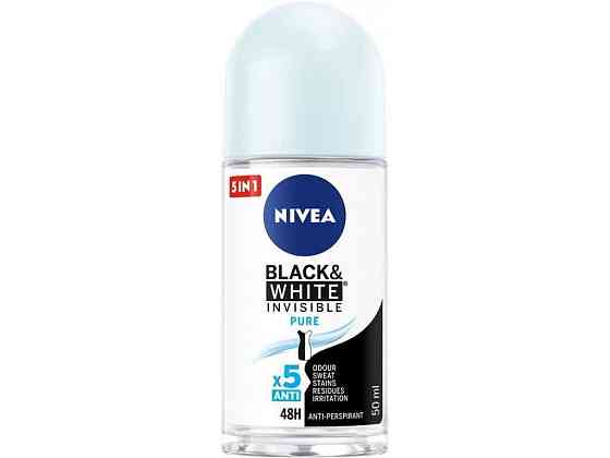 Антиперспирант роликовый 50мл BLACR WHITE INVISIBLE ТМ Nivea Solmir Киев