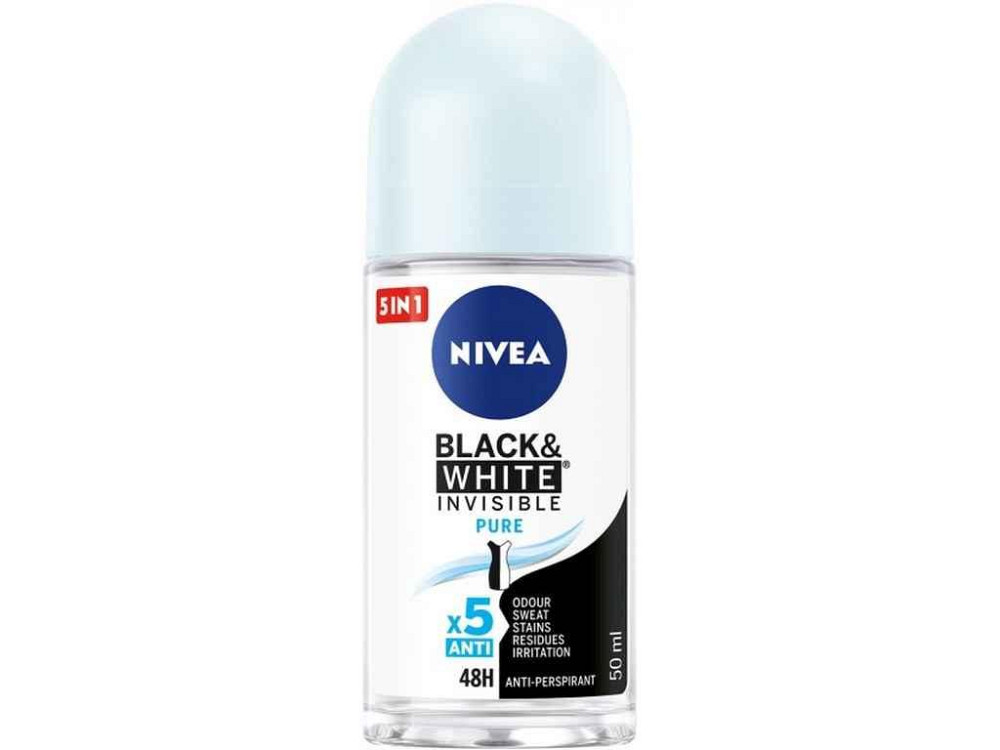 Антиперспирант роликовый 50мл BLACR WHITE INVISIBLE ТМ Nivea Solmir Киев - изображение 1