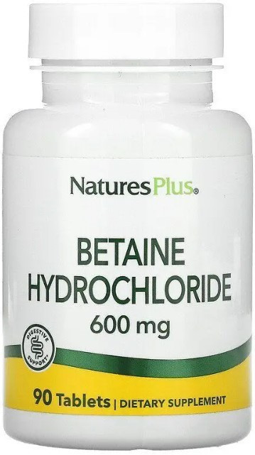 Бетаина гидрохлорид Nature's Plus Betaine Hydrochloride 600 мг 90 таблеток Киев - изображение 1