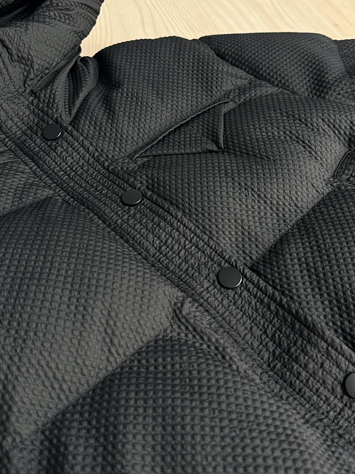 Куртка женская Lady Yep 10039 вафельная пуффер оверсайз с капюшоном черная, черный, 42 Киев - изображение 12