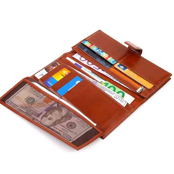 Практичное вертикальное мужское портмоне из натуральной гладкой кожи CANPELLINI 21721 Коричневое Киев