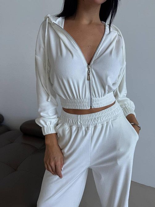 Жіночий прогулянковий оверсайз костюм двійка: кофта і штани турецький велюр Одеса - фото 10