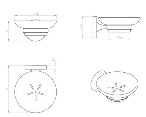 Мильниця настінна Gedy Felce (FE11-13) Хром Київ - фото 2