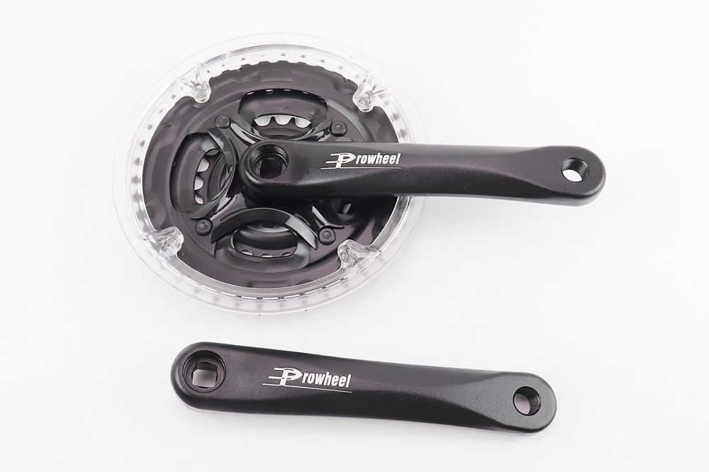 Шатуни "квадрат" 170мм, 42.34.24T MTB, алюмінієві, чорно-прозорі MA-AC49 Киев - изображение 1