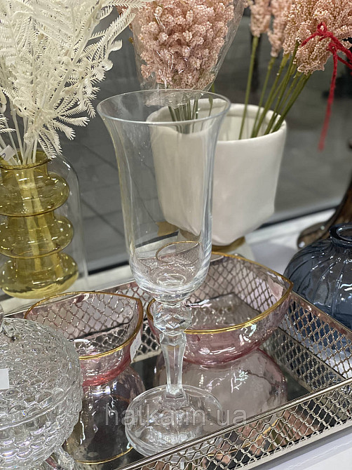 Набір келихів для шампанського флют 6 шт BOHEMIA "Falco" 150 мл прозоре скло з гарною ніжкою Київ - фото 2