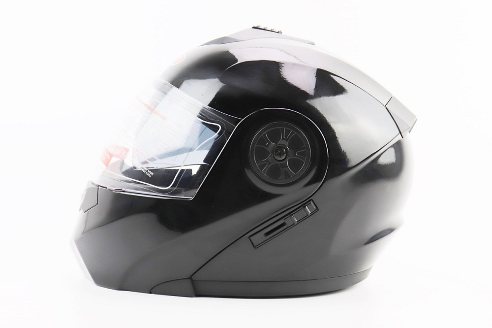 Шолом модуляр, закритий з відкидним підборіддям+відкидні окуляри BLD-159 М (57-58см), ЧОРНИЙ глянець Київ - фото 4